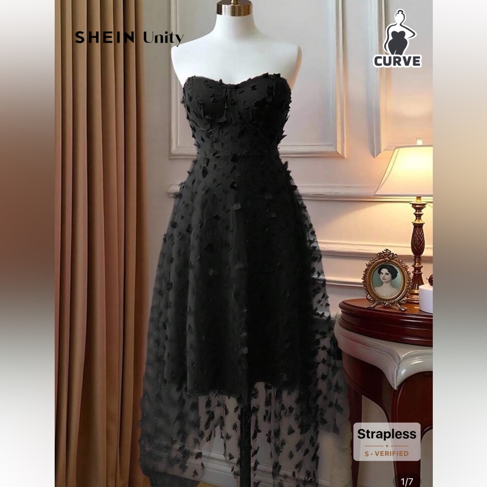 Elegant Black Strapless Dress